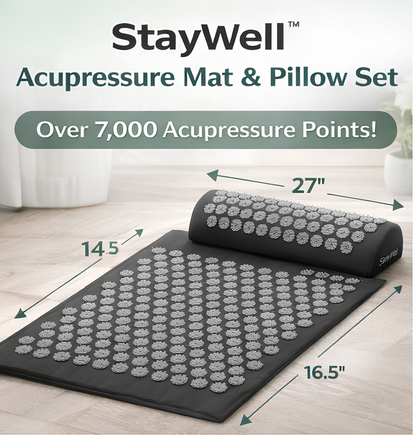 StayWell™ Acupressure Reset Mat & Pillow Set – Neck & Back Relief