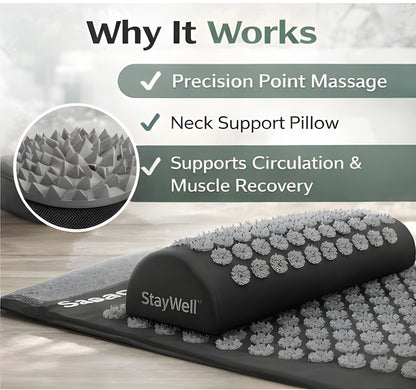 StayWell™ Acupressure Reset Mat & Pillow Set – Neck & Back Relief